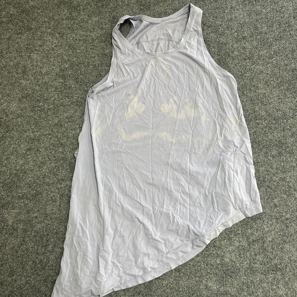 Lululemon Tank Top Womens Size 6 Purple Asymmetrical Hem Racerback Yoga Athletic